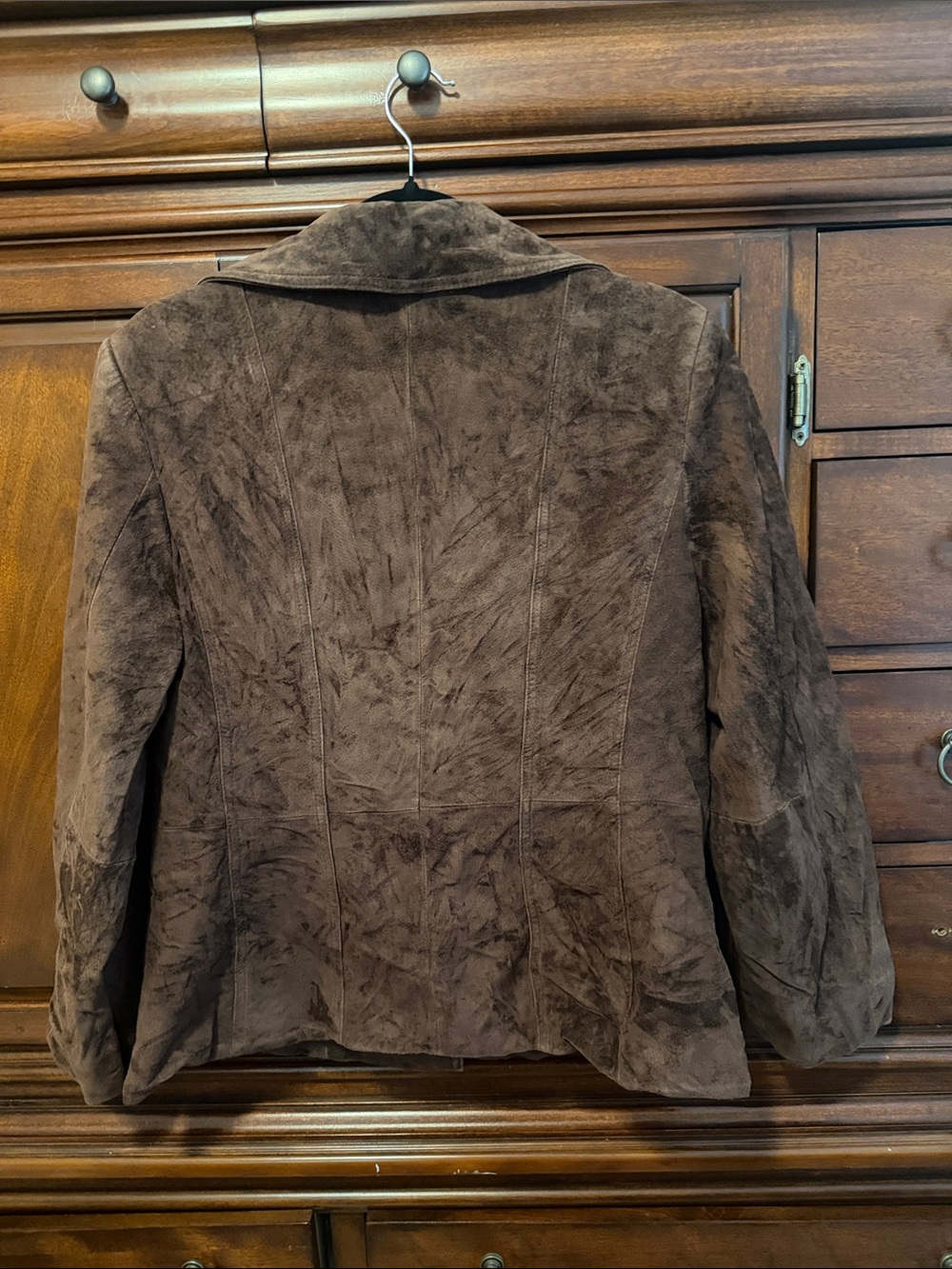Leather chocolate brown blazer jacket size large Preston & York - Picture 5 of 5